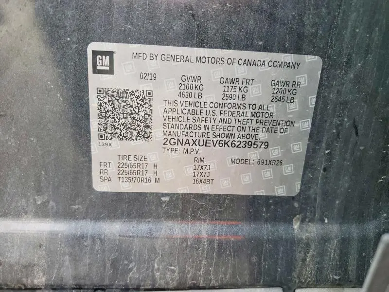 2019 CHEVROLET EQUINOX LT  