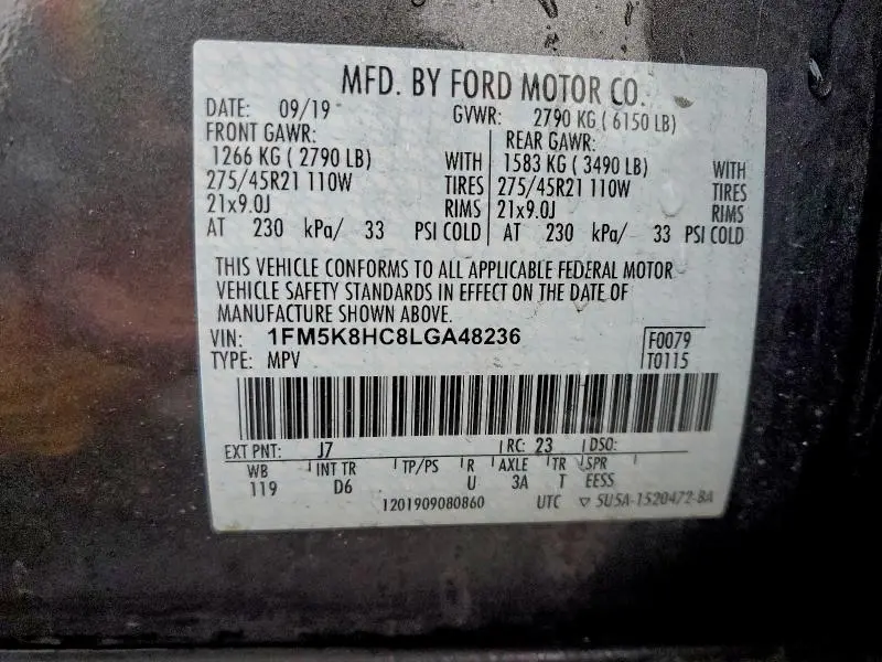 2020 FORD EXPLORER PLATINUM  