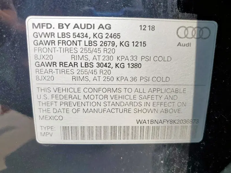 2019 AUDI Q5 PREMIUM PLUS  