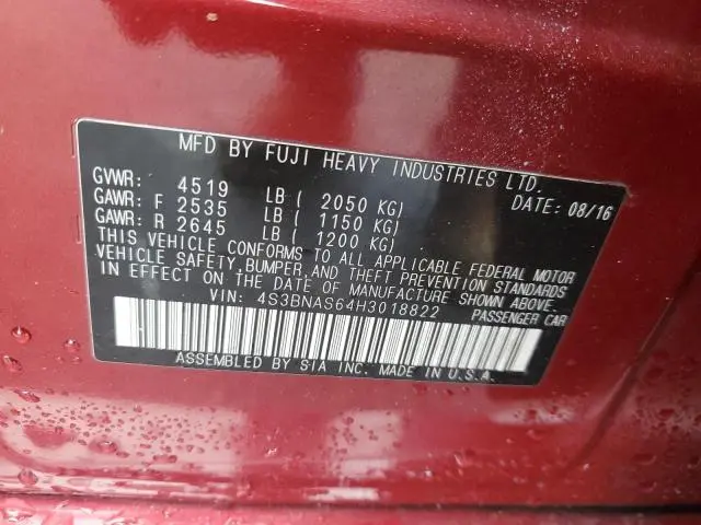 2017 SUBARU LEGACY SPORT  