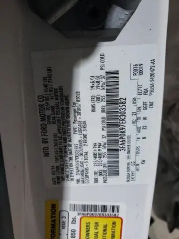 2014 FORD FUSION TITANIUM  