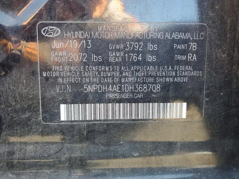 2013 HYUNDAI ELANTRA GLS  