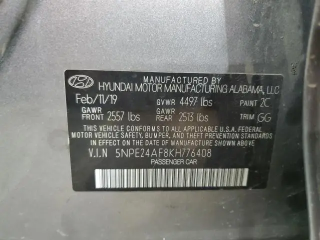 2019 HYUNDAI SONATA SE  