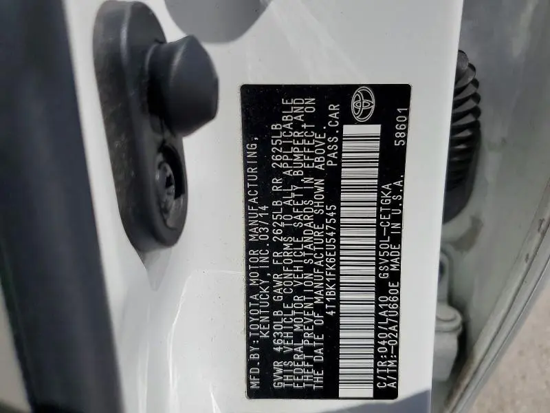2014 TOYOTA CAMRY XLE V6  