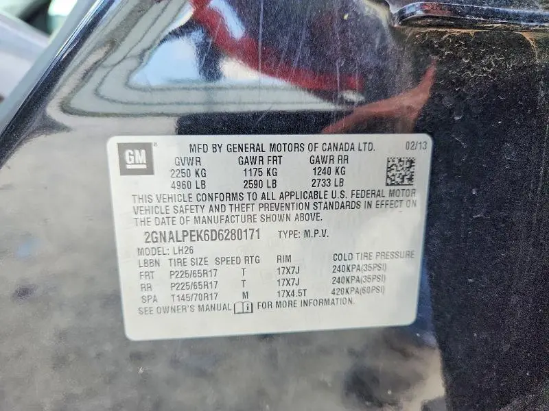 2013 CHEVROLET EQUINOX LT  