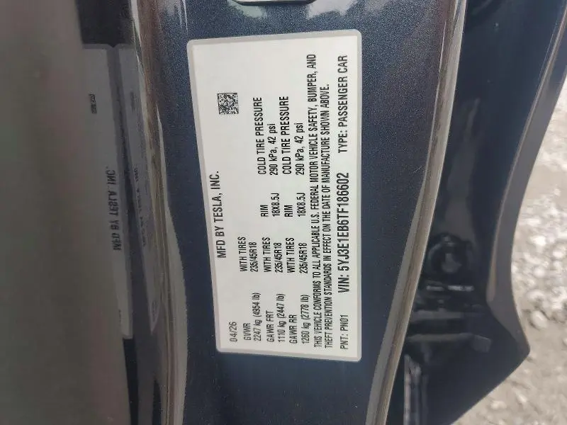 2026 TESLA MODEL 3   