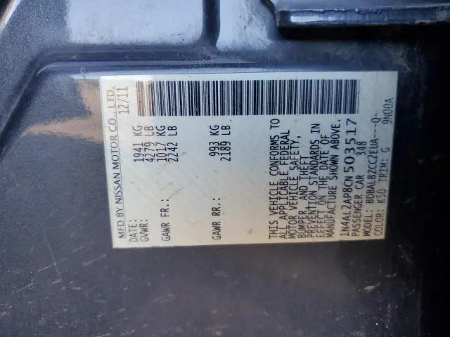 2012 NISSAN ALTIMA BASE  