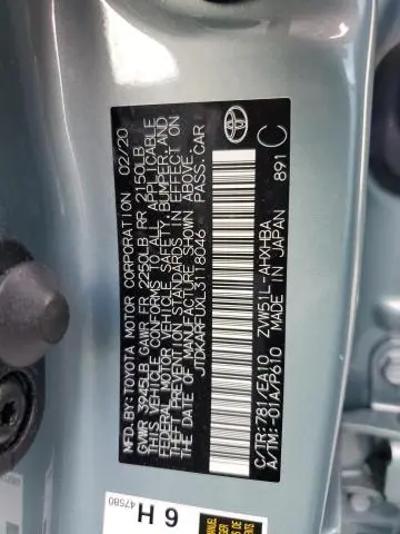2020 TOYOTA PRIUS L  