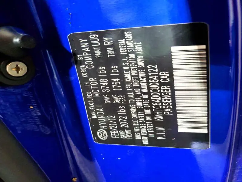2012 HYUNDAI VELOSTER BASE  