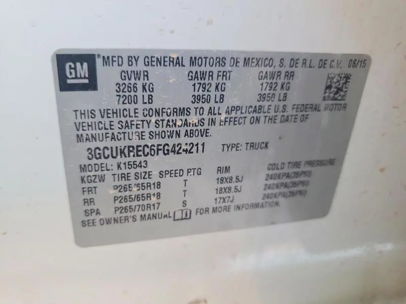 2015 CHEVROLET 1500   