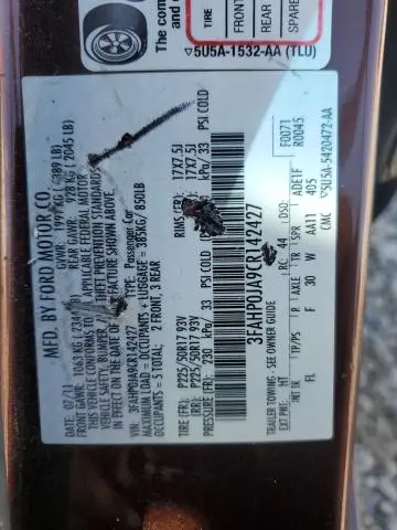 2012 FORD FUSION SEL  