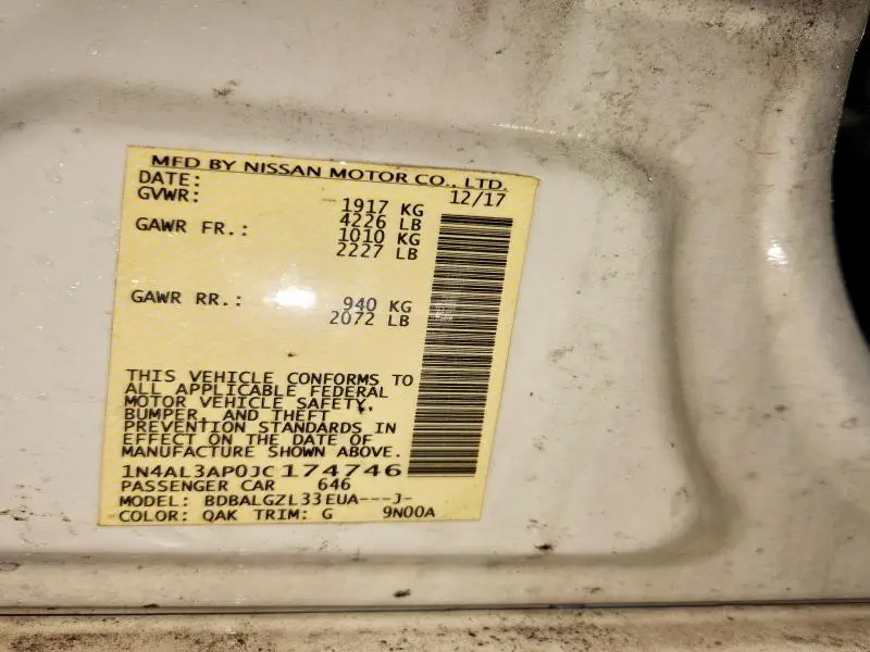 2018 NISSAN ALTIMA 2.5 S  