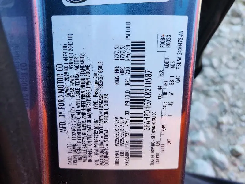 2012 FORD FUSION SE  