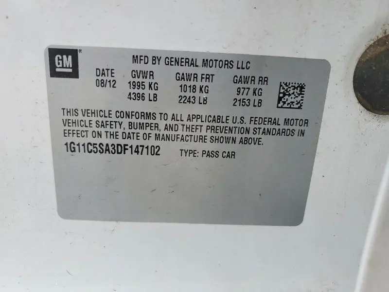 2013 CHEVROLET MALIBU 1LT  