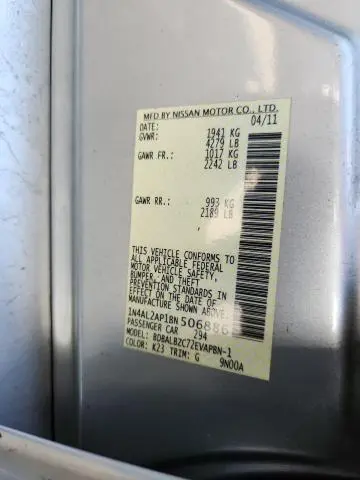 2011 NISSAN ALTIMA BASE  