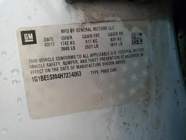 2017 CHEVROLET CRUZE LT  