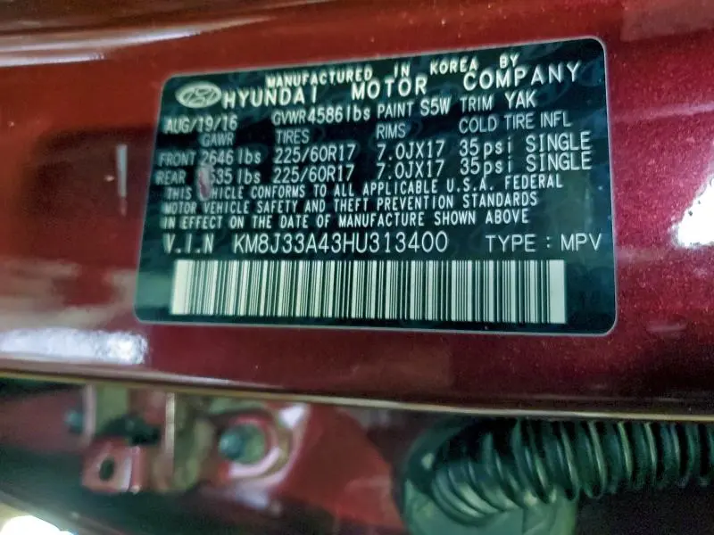 2017 HYUNDAI TUCSON LIMITED  