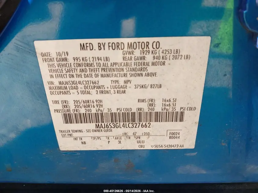 2020 FORD ECOSPORT SE