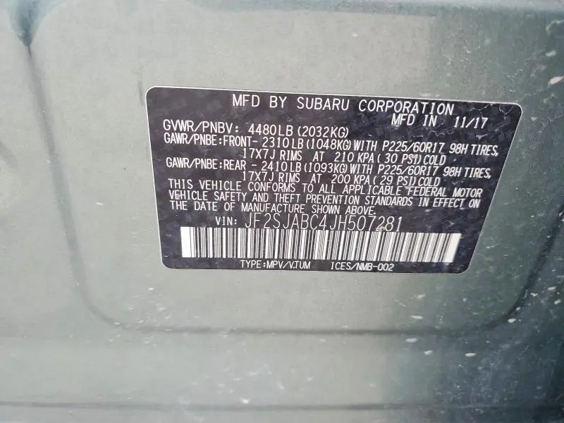2018 SUBARU FORESTER 2.5I  