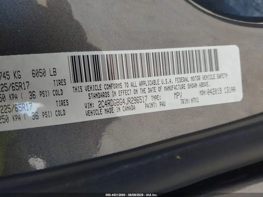 2018 DODGE GRAND CARAVAN SE