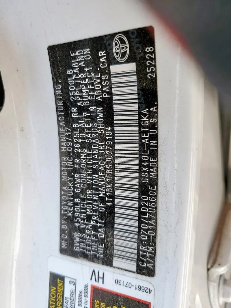 2018 TOYOTA AVALON XLE  