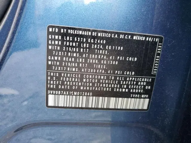 2020 VOLKSWAGEN TIGUAN S