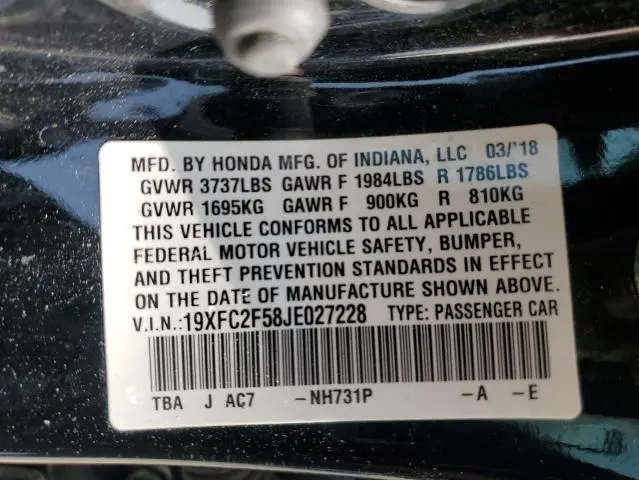 2018 HONDA CIVIC LX  
