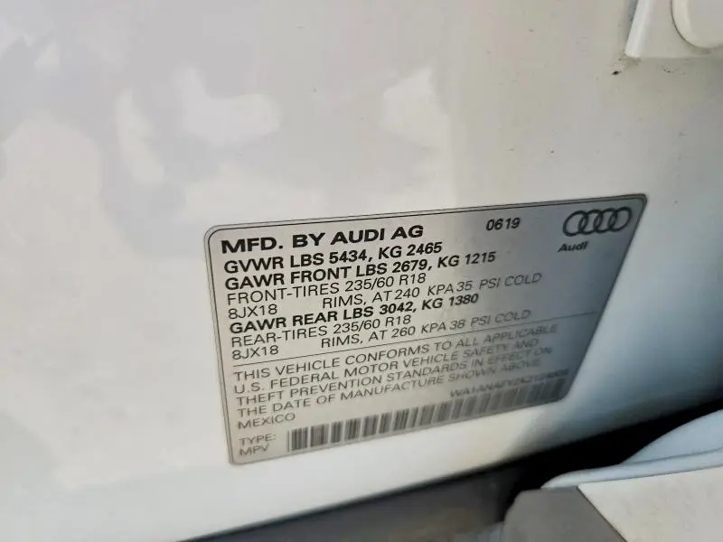2019 AUDI Q5 PREMIUM  