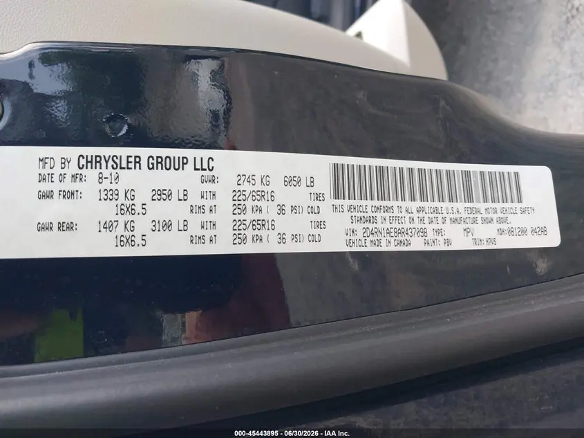2010 DODGE GRAND CARAVAN C/V