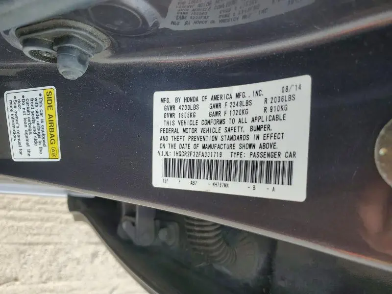 2015 HONDA ACCORD LX  