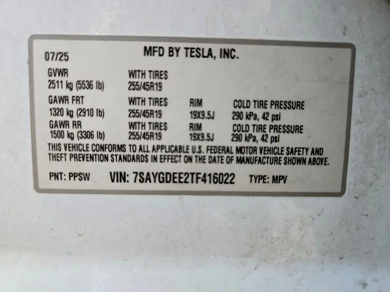 2026 TESLA MODEL Y   