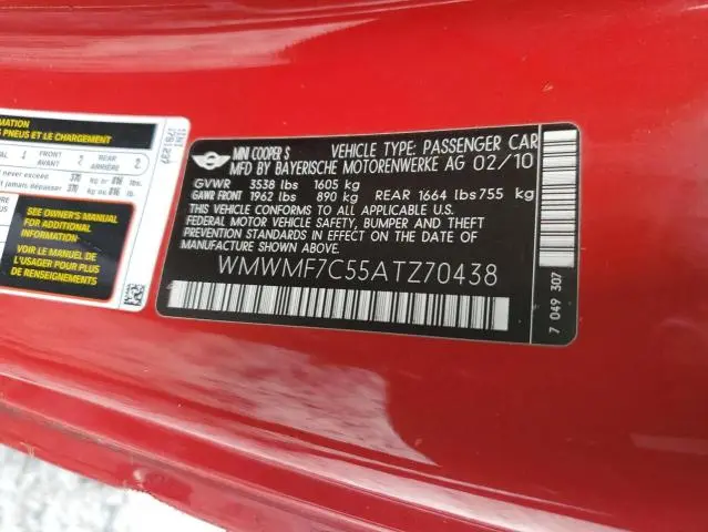 2010 MINI COOPER S  