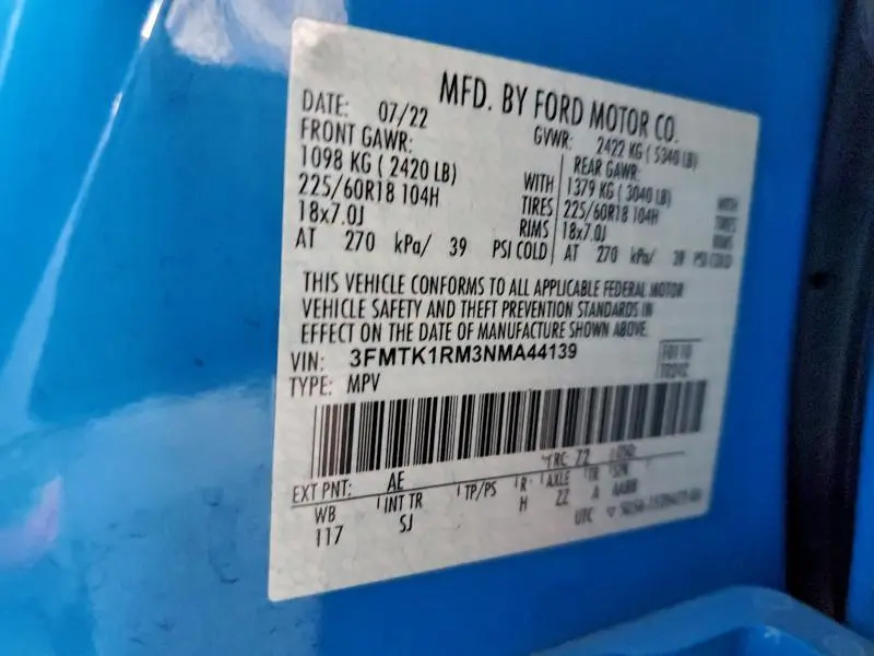 2022 FORD MUSTANG MACH-E SELECT  