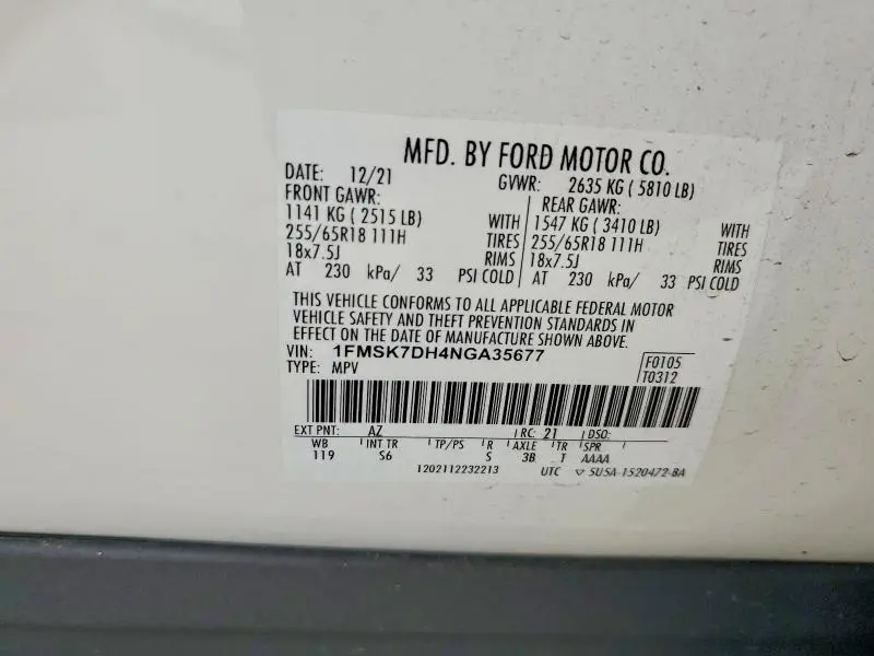 2022 FORD EXPLORER XLT  