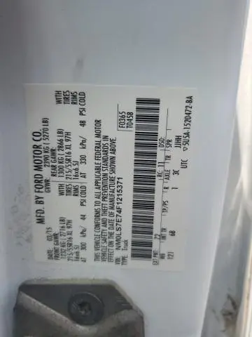 2015 FORD TRANSIT CONNECT XL  
