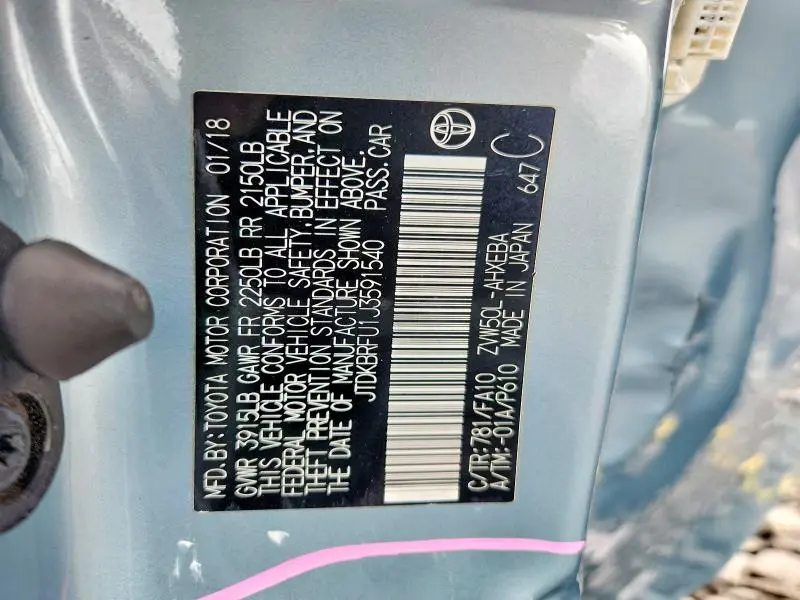 2018 TOYOTA PRIUS TWO  