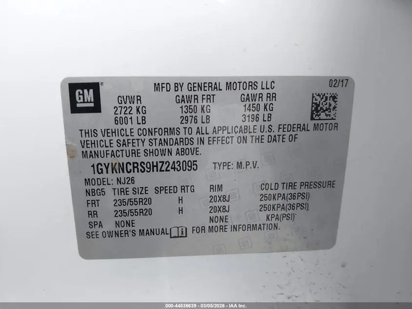 2017 CADILLAC XT5 PREMIUM LUXURY