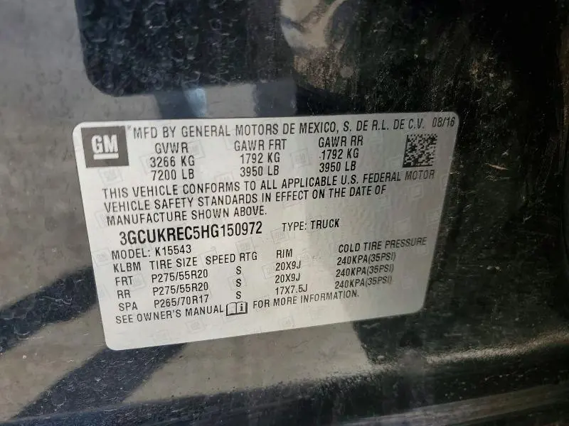 2017 CHEVROLET SILVERADO K1500 LT  