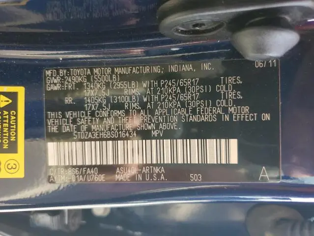 2011 TOYOTA HIGHLANDER BASE  
