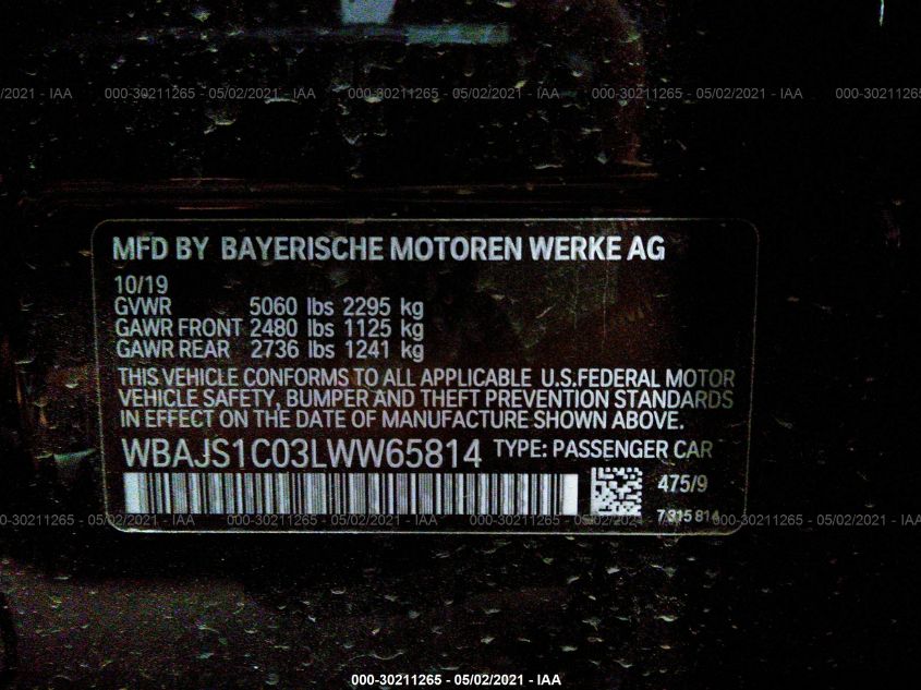 2020 BMW 5 SERIES 540I