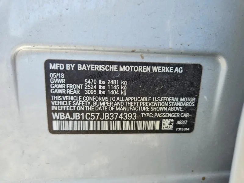 2018 BMW 530XE   