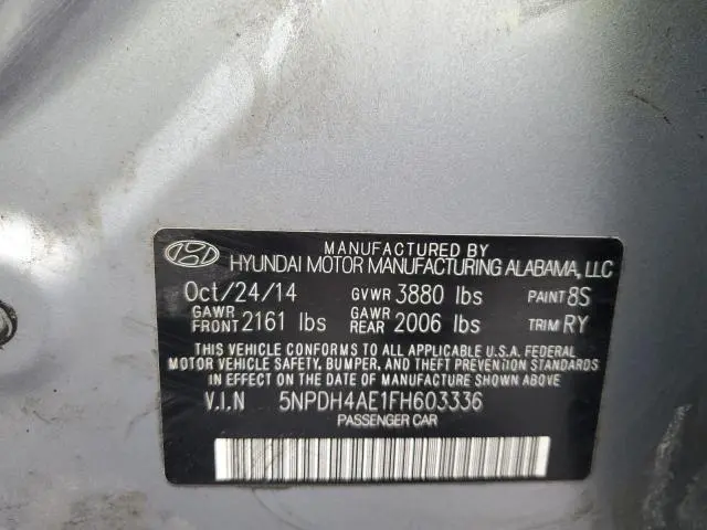 2015 HYUNDAI ELANTRA SE  