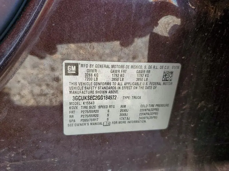2016 CHEVROLET SILVERADO K1500 LTZ  