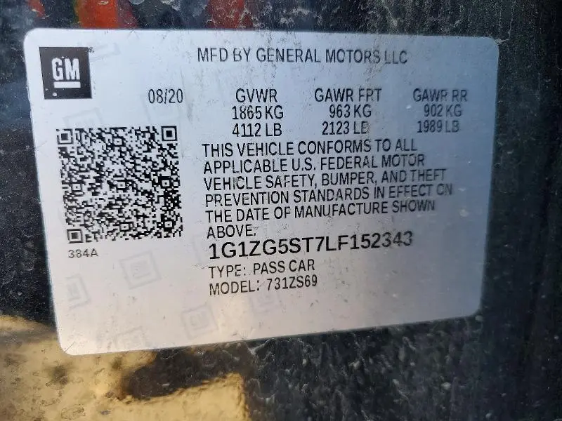 2020 CHEVROLET MALIBU RS  