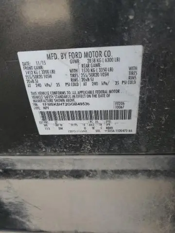 2016 FORD EXPLORER PLATINUM  