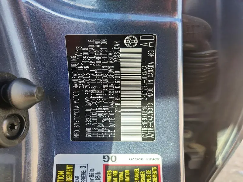 2014 TOYOTA COROLLA LE  