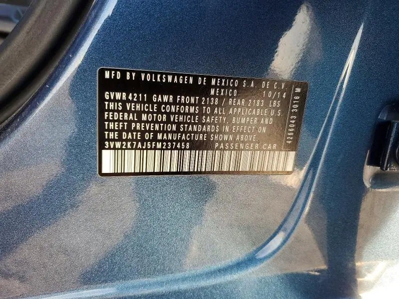 2015 VOLKSWAGEN JETTA BASE  