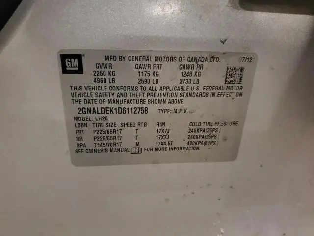 2013 CHEVROLET EQUINOX LT  