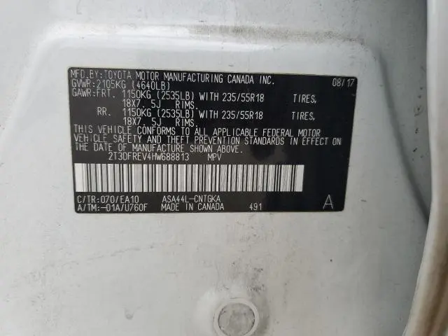 2017 TOYOTA RAV4 LIMITED  