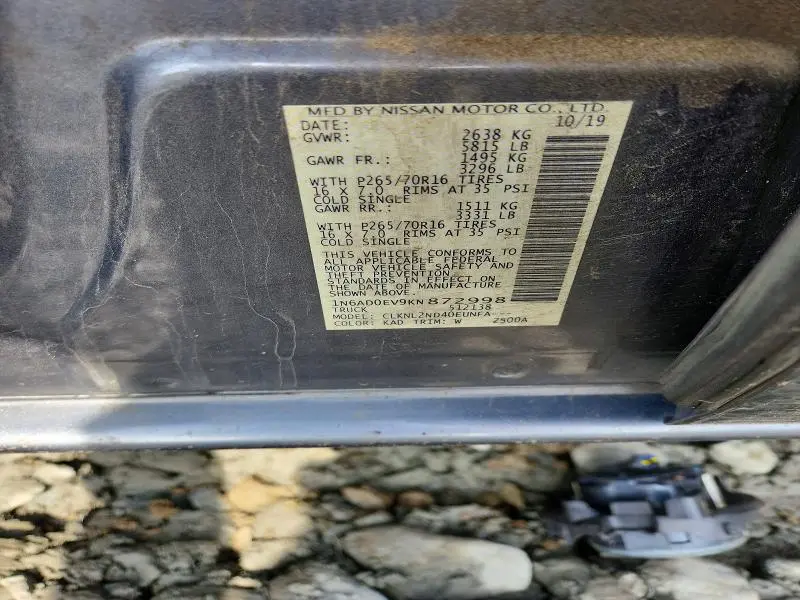 2019 NISSAN FRONTIER SV  